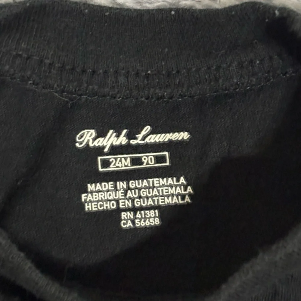 Ralph Lauren Kids Black T-Shirt, 24 mos
